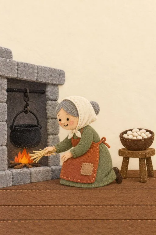 Illustration from page 2 of The Straw, the Coal, and the Bean: A Gentle Retelling