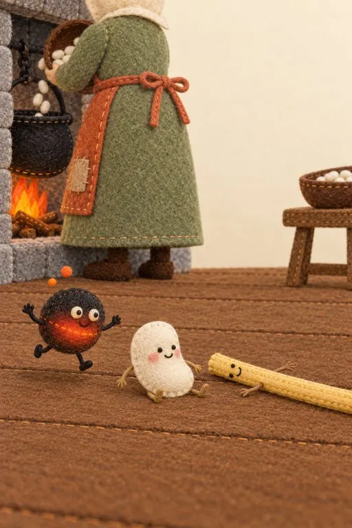 Illustration from page 3 of The Straw, the Coal, and the Bean: A Gentle Retelling