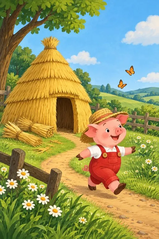 Illustration from page 3 of The Three Little Pigs: A Gentle Retelling