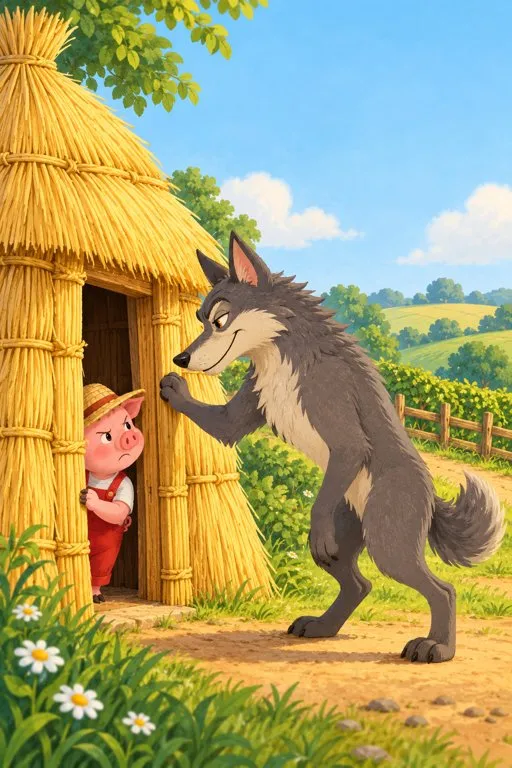 Illustration from page 4 of The Three Little Pigs: A Gentle Retelling