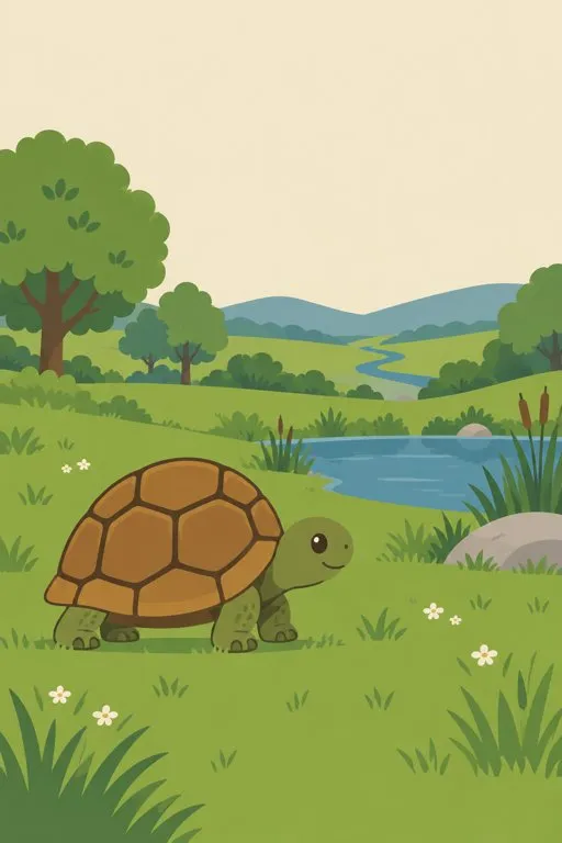 Illustration from page 2 of The Tortoise and the Ducks: A Gentle Retelling