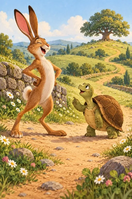 Illustration from page 3 of The Tortoise and the Hare: A Gentle Retelling