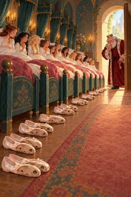 Illustration from page 2 of The Twelve Dancing Princesses: A Gentle Retelling