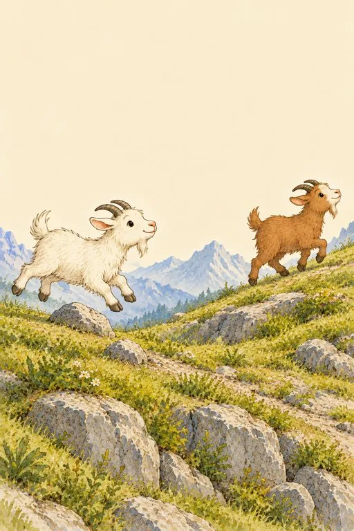 Illustration from page 2 of The Two Goats: A Gentle Retelling