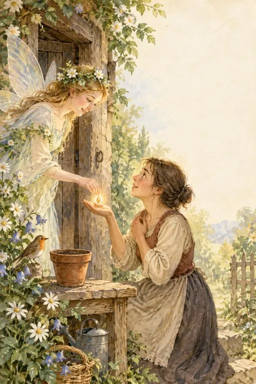 Illustration from page 2 of Thumbelina: A Gentle Retelling