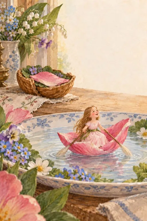 Illustration from page 4 of Thumbelina: A Gentle Retelling