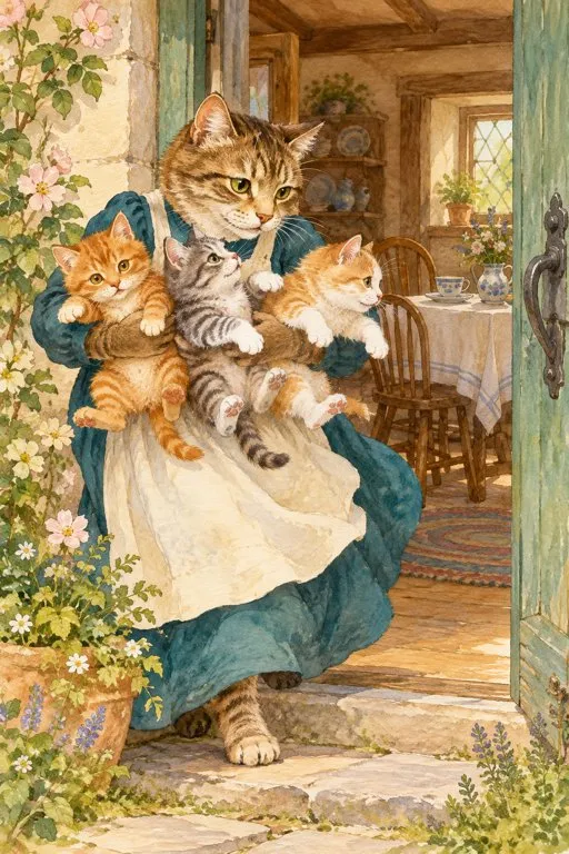 Illustration from page 3 of The Tale of Tom Kitten: A Gentle Retelling